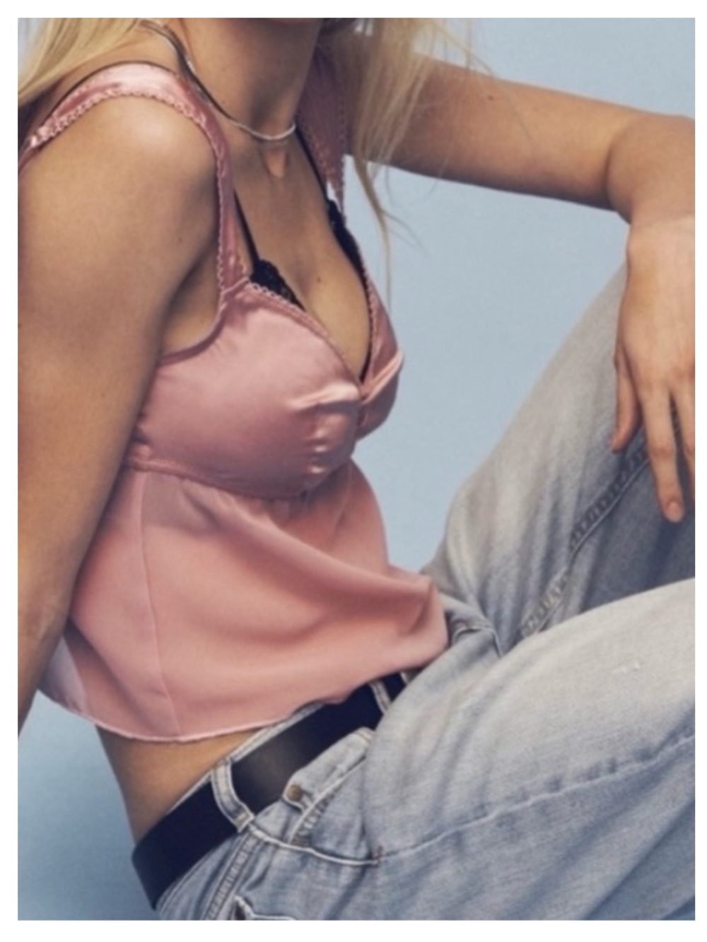 NWT ANTHROPOLOGIE Tie-Back Sheer Cami in Light Pink